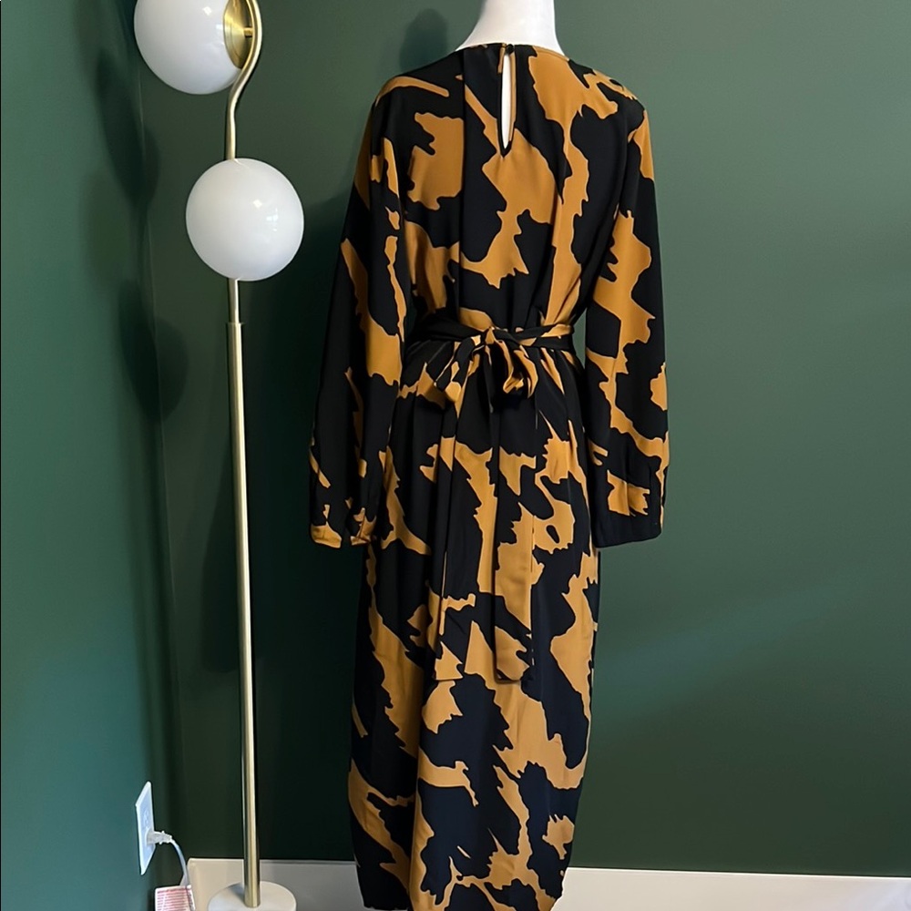 Who What Wear - Black and Tan Long Sleeve Maxi Dress - Sz M - Picture 3 of 7